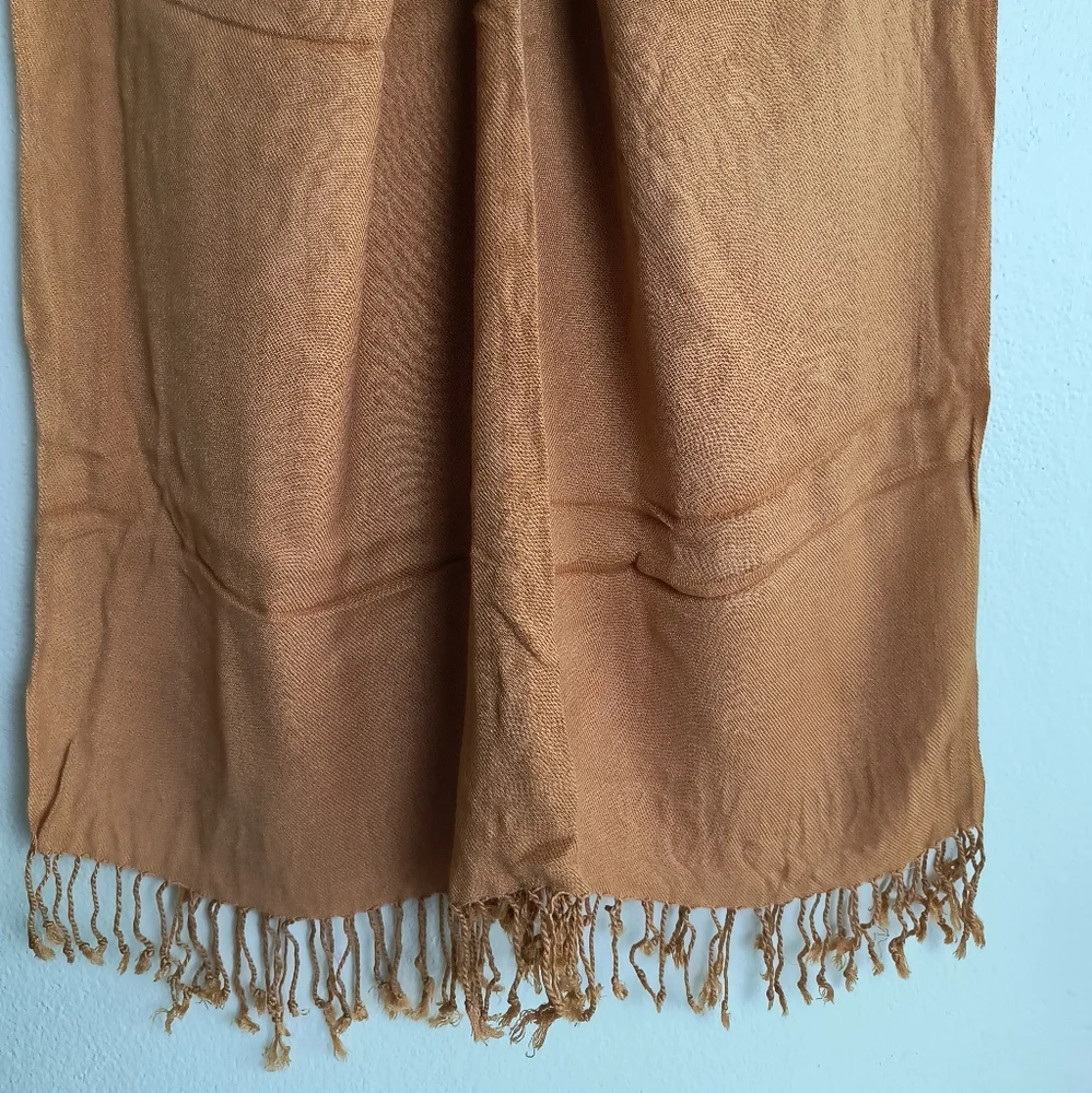 Sandstone Orange Fringed Scarf Wrap 28
